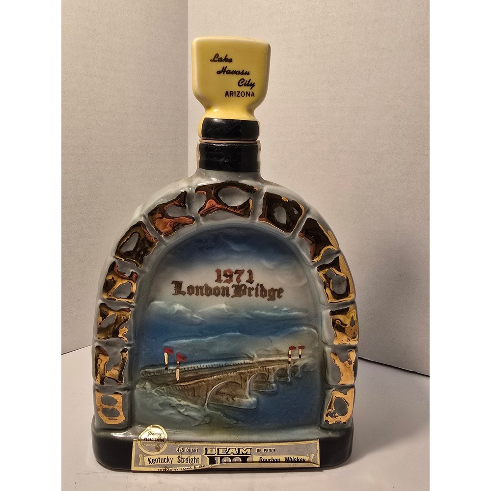 Beam Kentucky Whisky 1971 London Bridge‎ Decanter Arizona Empty